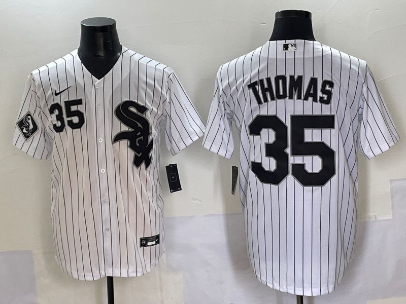 Men 2025 Chicago White Sox #35 Thomas White Stripe Game Nike MLB Jersey style 9->chicago white sox->MLB Jersey